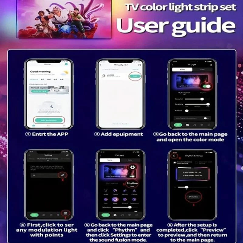 Fita de LED RGBIC para TV com Controle por App e Sincronização Musical - Iluminação Ambiente para Jogos (55-75 polegadas)