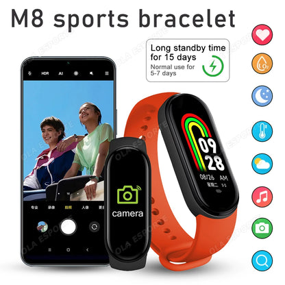 Pulseira Esportiva M8 - Monitore Seu Desempenho com Estilo