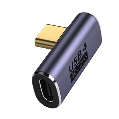 Adaptador USB4.0 40Gbps OTG USB-C 90 Graus - Conversor Rápido de Carregamento 100W 5A