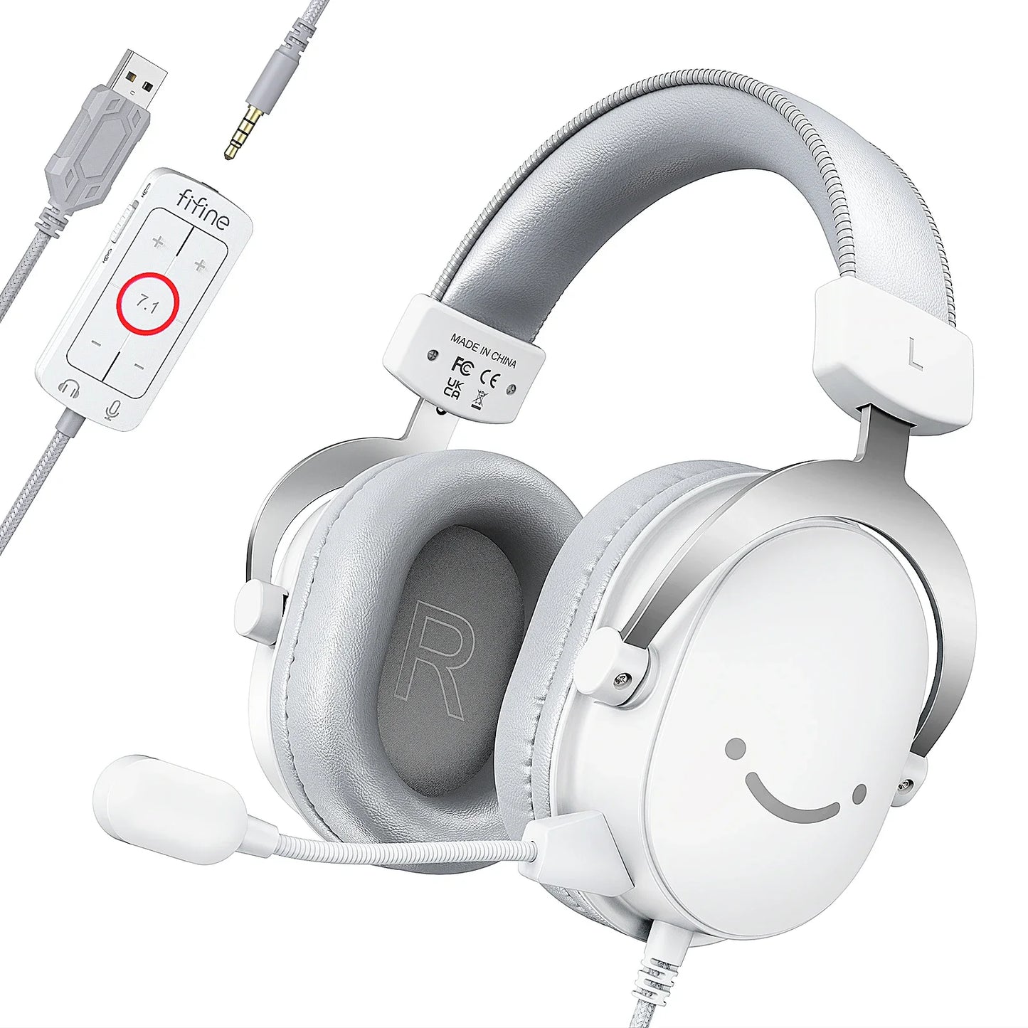 Fone de Ouvido Gamer FIFINE USB com Som Surround 7.1 e Microfone