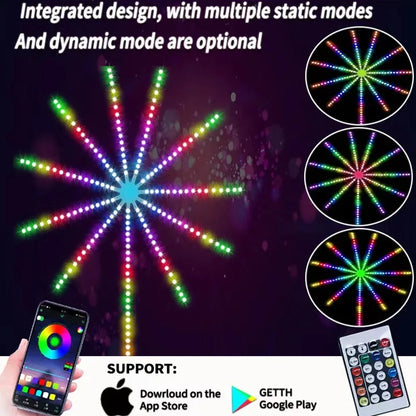 Fita de Luz LED RGBIC Firework com Controle por APP Bluetooth - Iluminação Neon para Decoração de Quarto