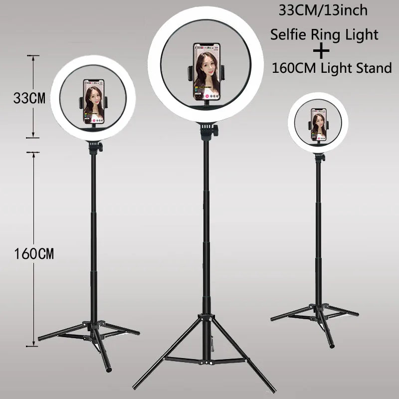 Ring Light LED Dimmable 26CM com Tripé - Iluminação Perfeita para Seus Vídeos