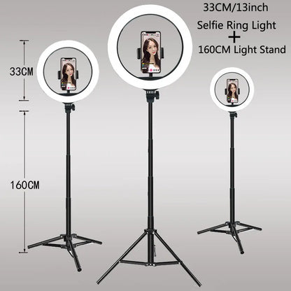Ring Light LED Dimmable 26CM com Tripé - Iluminação Perfeita para Seus Vídeos