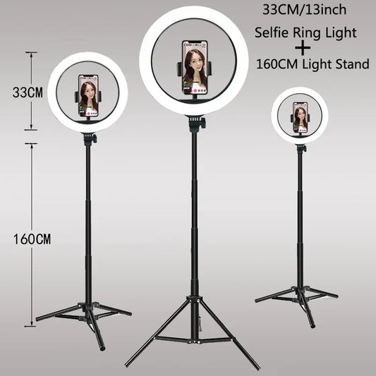 Ring Light LED Dimmable 26CM com Tripé - Iluminação Perfeita para Seus Vídeos