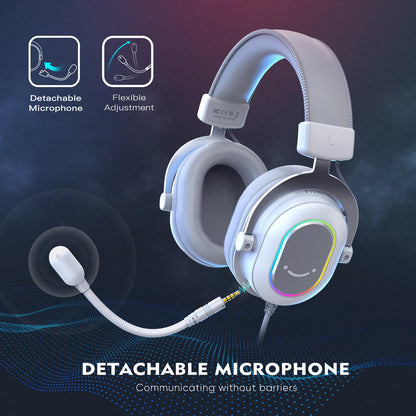 Fone de Ouvido Gamer FIFINE RGB com Som Surround 7.1 e Controle In-line