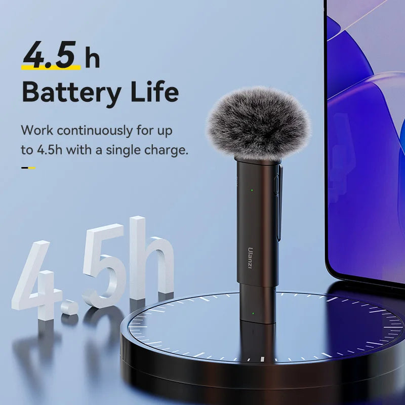 Microfone Lavalier Sem Fio Ulanzi WM-10 - Conexão USB-C para Android e iPhone