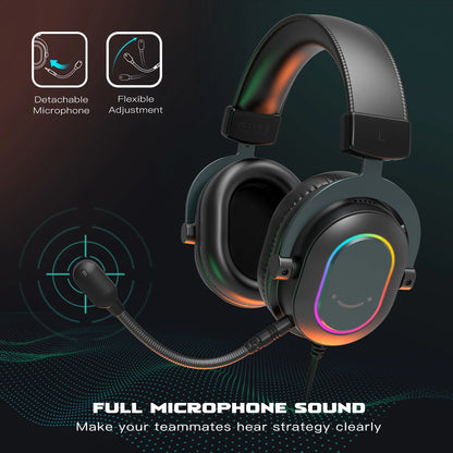 Headset Gamer FIFINE USB com Som Surround 7.1 e Controle de Linha