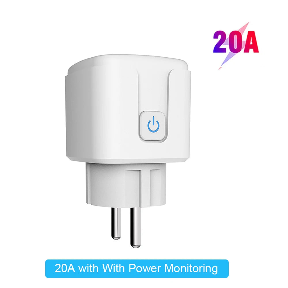 Tomada Inteligente Tuya Zigbee 20A com Monitoramento de Energia e Controle por Voz
