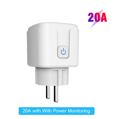 Tomada Inteligente Tuya Zigbee 20A com Monitoramento de Energia e Controle por Voz