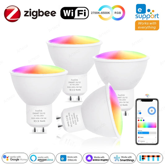 Lâmpada LED Inteligente Ewelink GU10 Zigbee - Controle Via App