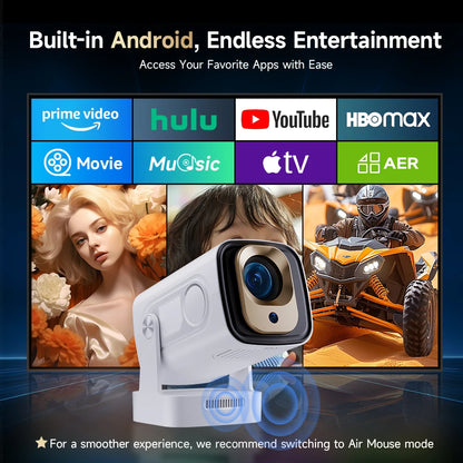 Projetor Magcubic Auto Focus 330 ANSI HY310 - 4K Suportado, 1080P, Android 11, WiFi6, BT5.4, Controle por Voz e Air Mouse