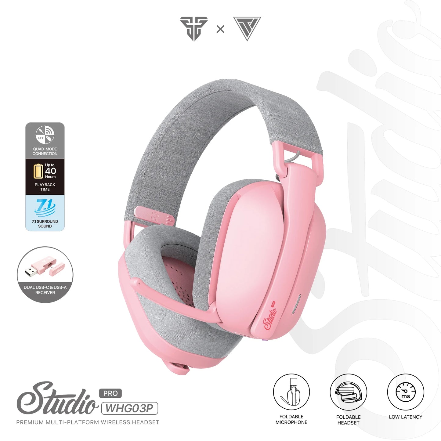 FANTECH WHG03P STUDIO PRO - Headset Gamer com Fio e Bluetooth 7.1 Surround
