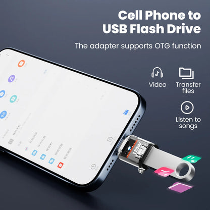 Adaptador OTG Type C para USB A 120W - Carregamento Rápido para iPhone 15/16, MacBook e iPad
