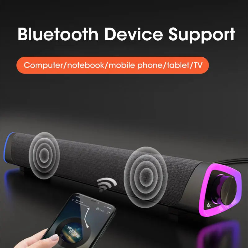 Barra de Som 4D com Subwoofer Bluetooth para Macbook e Notebooks