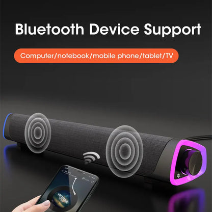 Barra de Som 4D com Subwoofer Bluetooth para Macbook e Notebooks