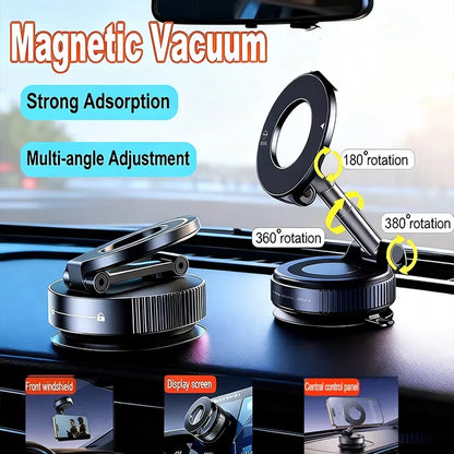 Suporte Magnético para Celular com Ventosa para Carro - Rotação 360° e Dobrável