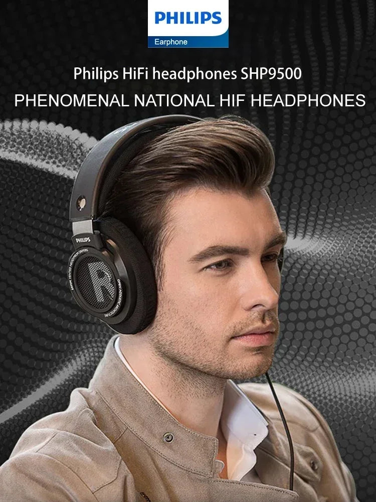Fone de Ouvido Philips SHP9500 - HiFi Profissional para Gaming Sem Atraso