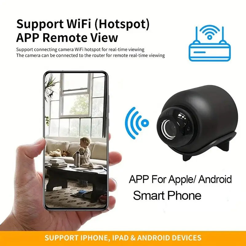 Câmera de Vigilância Sem Fio X5Mini com Visão Noturna 1080P