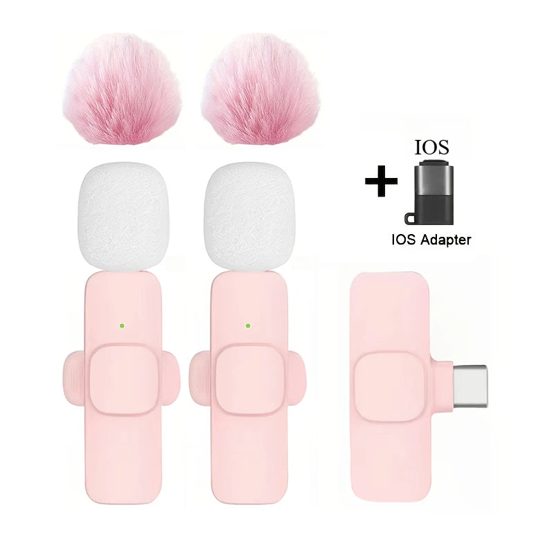 Microfone Lavalier Sem Fio USB-C Mini para iPhone 17/16/15 e Android - Redução de Ruído para Gravações de Vlog e YouTube