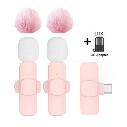 Microfone Lavalier Sem Fio USB-C Mini para iPhone 17/16/15 e Android - Redução de Ruído para Gravações de Vlog e YouTube