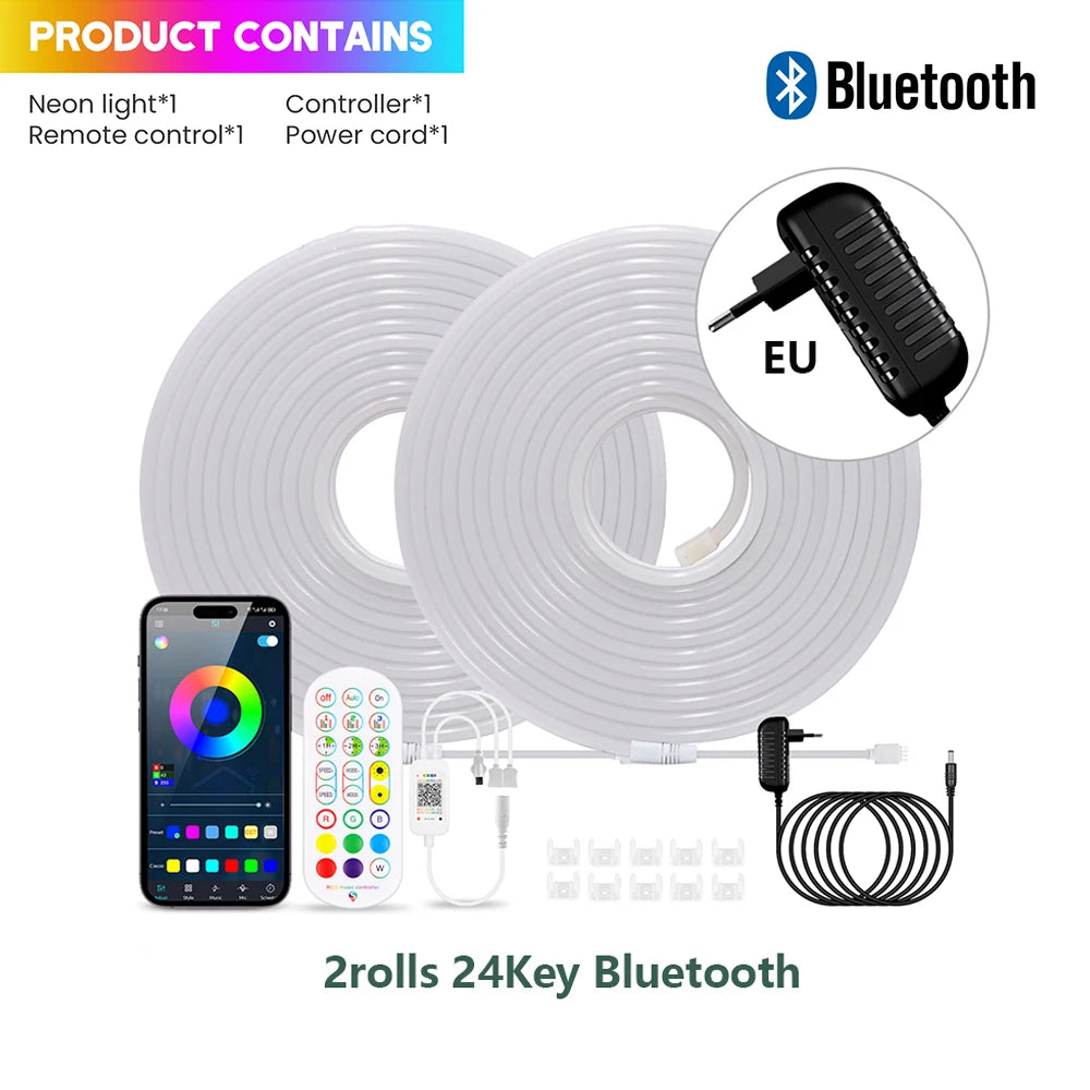 Fita de LED Neon RGB WiFi Bluetooth - 5m, 10m, 20m e 30m