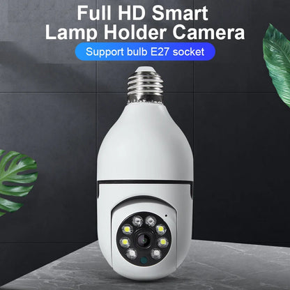 Câmera de Segurança WiFi 1080P HD com Lâmpada E27 - Monitoramento Interno e Externo