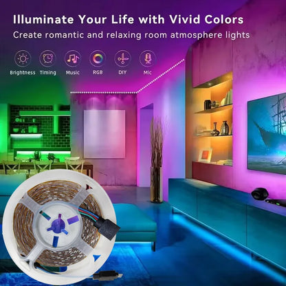Fita de LED RGB Tuya WIFI - Iluminação Flexível para Ambientes