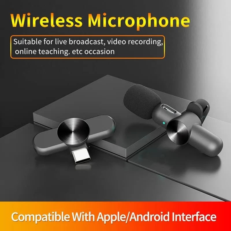 Microfone Lavalier Sem Fio para iPhone e iPad - Ideal para Gravações e Transmissões ao Vivo
