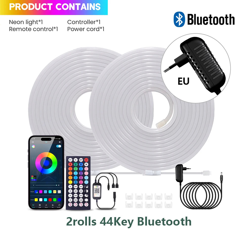 Fita de LED Neon RGB WiFi Bluetooth - 5m, 10m, 20m e 30m