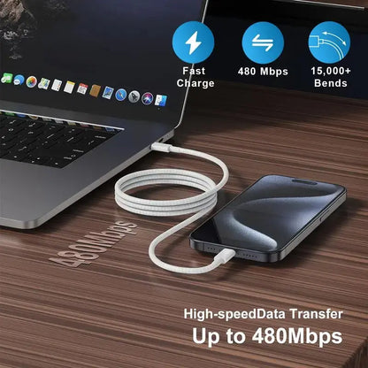 Cabo USB-C para USB-C 60W - Carregamento Rápido e Durável