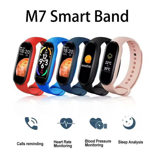 Smartwatch M7 - Monitor de Frequência Cardíaca e Pressão Arterial