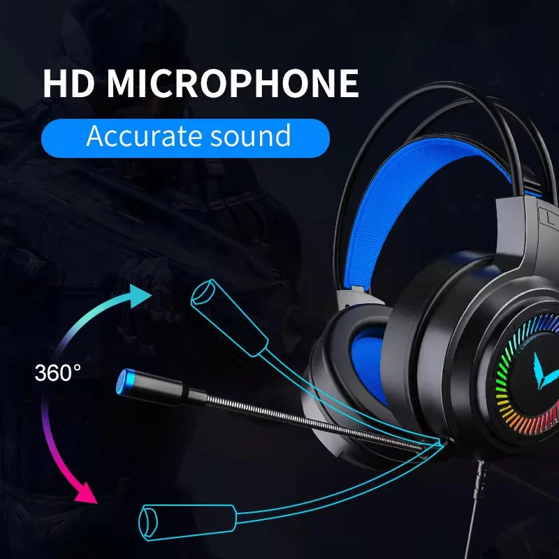 Fone de Ouvido Gamer G60 7.1 com Som Surround e Iluminação LED