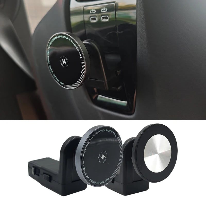 Suporte Magnético para Celular com Carregador Sem Fio 15W - BMW 5 e 7 Series, I5, I7, IX, X5, X6, X7 (2023-2025)