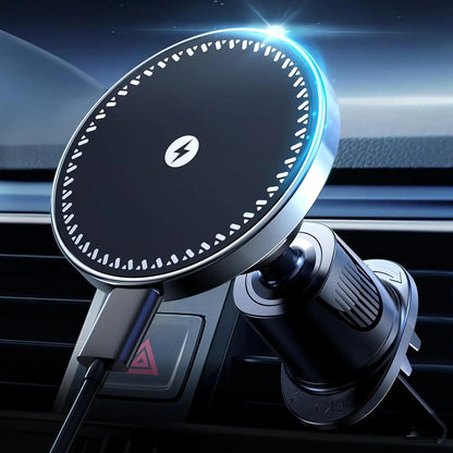 Carregador Magnético Sem Fio UYUXIO 15W para Veículos - Suporte para iPhone e Samsung