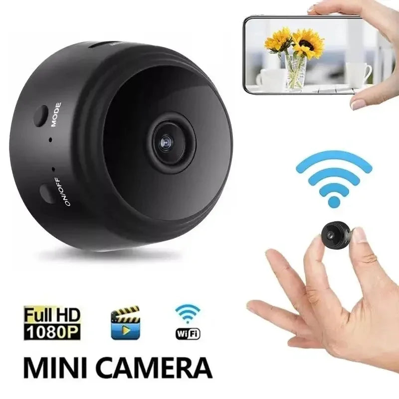 Câmera de Vigilância A9 Mini com Wifi - 1080P HD e Visão Noturna