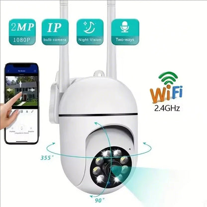 Câmera de Segurança A7 1080P WiFi - Vigilância Externa com Zoom Digital 4X