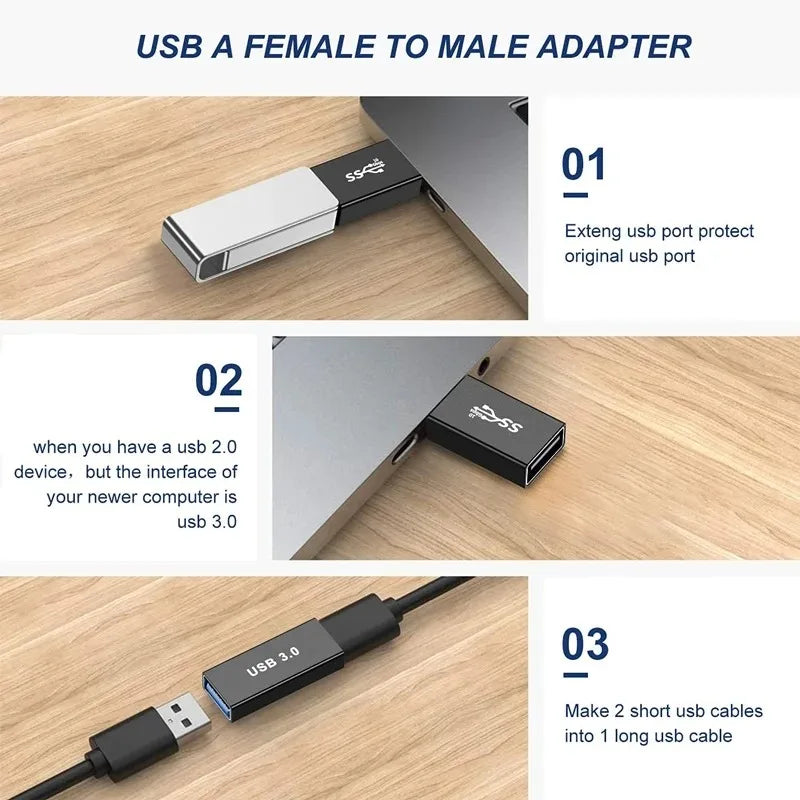 Adaptador Universal USB 3.0 OTG Type C - Conector USB C Masculino para USB-A Masculino e Feminino