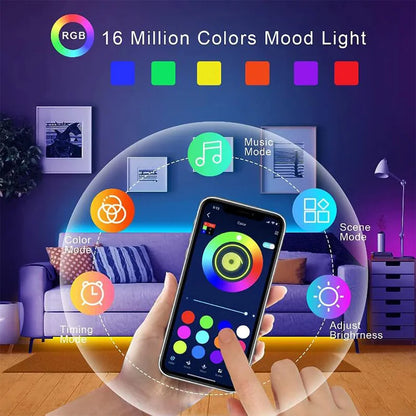 Fita de LED RGB Tuya WIFI - Iluminação Flexível para Ambientes