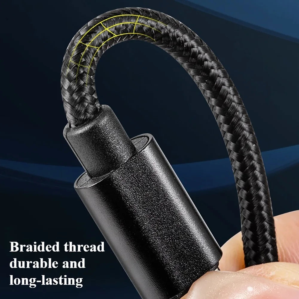Cabo USB-C para USB-C Trançado em Nylon 66W - Carregamento Rápido