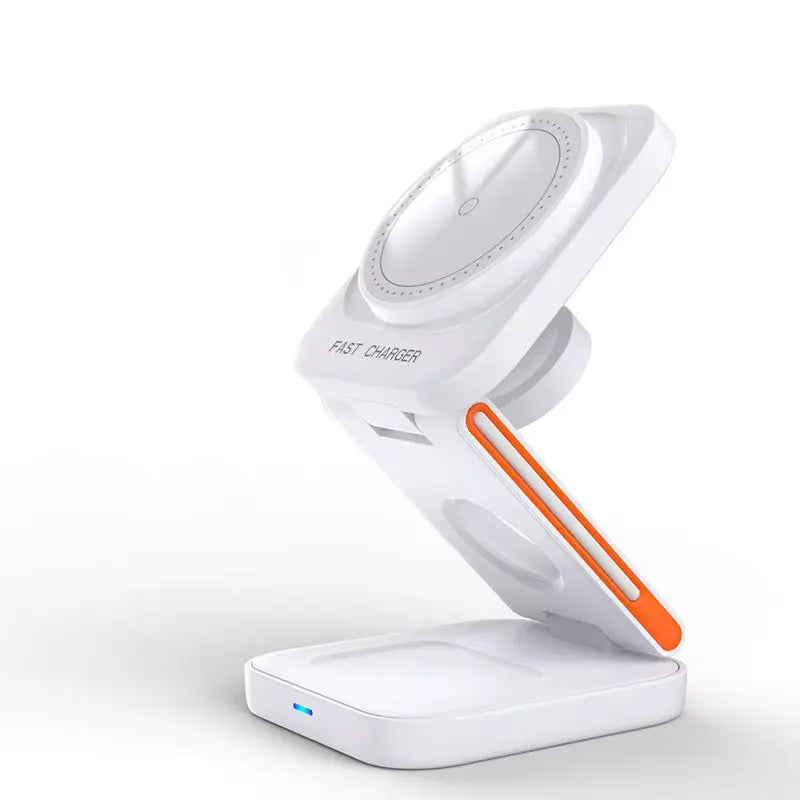 Estação de Carregamento 3 em 1 Dobrável com Carregador Sem Fio Magnético Rápido para iPhone, Apple Watch e AirPods
