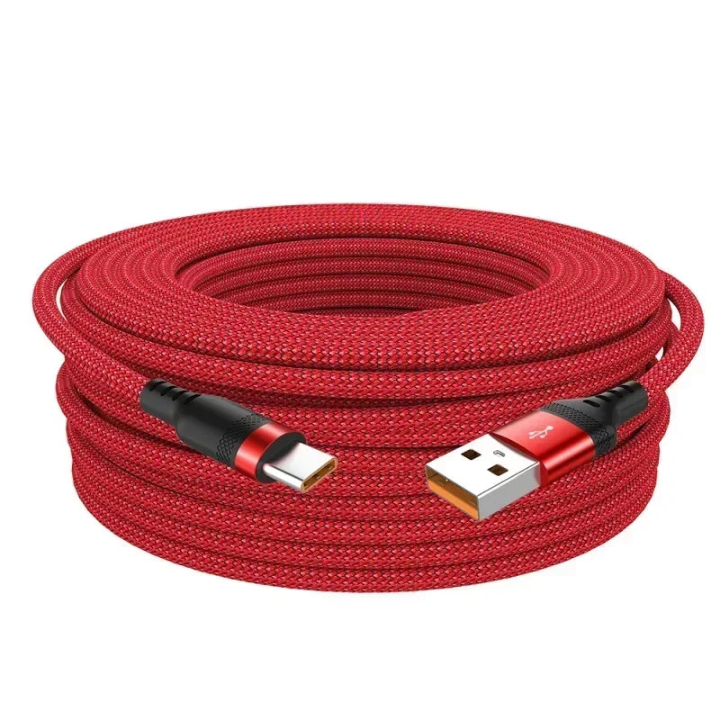Cabo de Carregamento USB A para Type C 6A - Nylon, Rápido e Durável