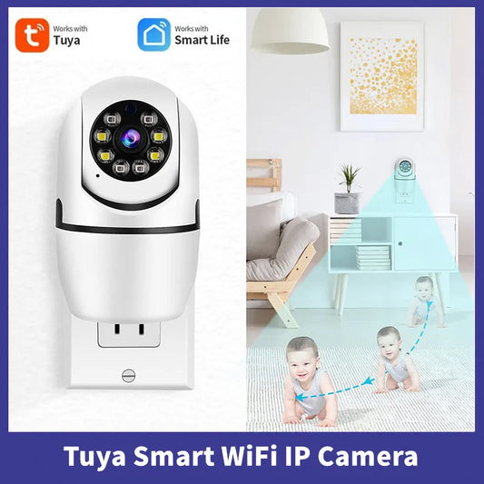 Câmera IP Tuya WiFi 1080P HD com Áudio Bidirecional e Visão Noturna