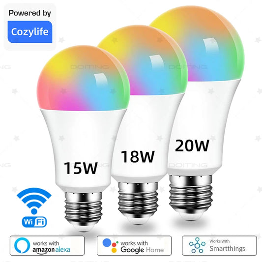 Lâmpada Inteligente WiFi E27 Dimerizável RGBCW 220V