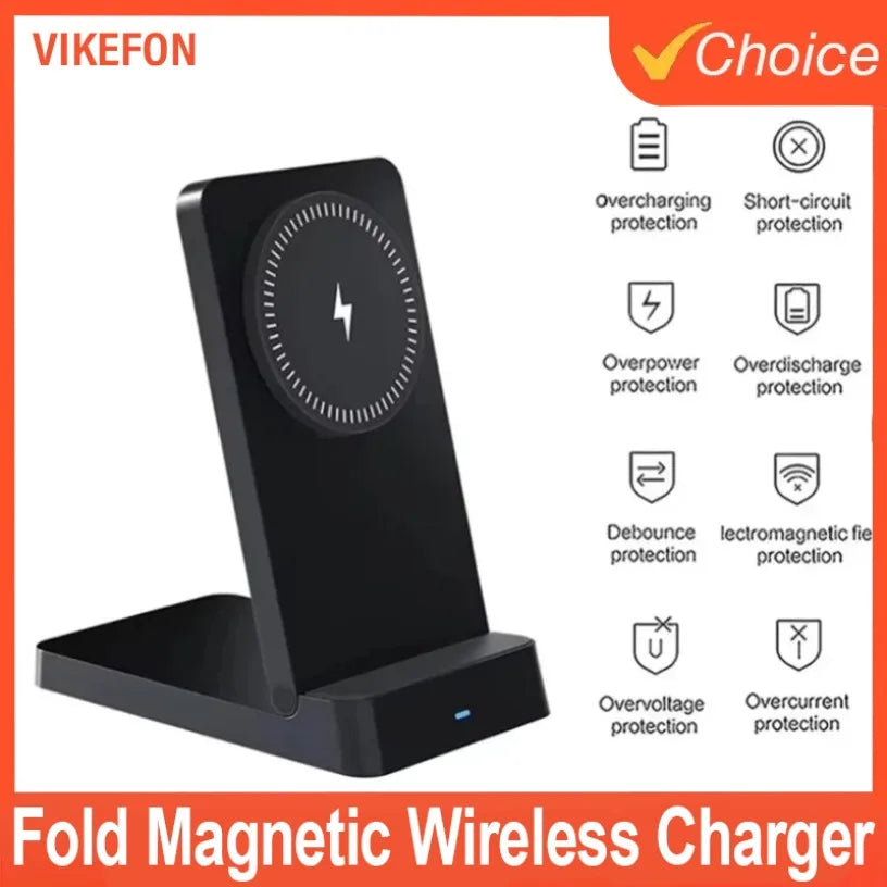 Estação de Carregamento Rápido Magnética 15W - Suporte de Mesa para iPhone com MagSafe