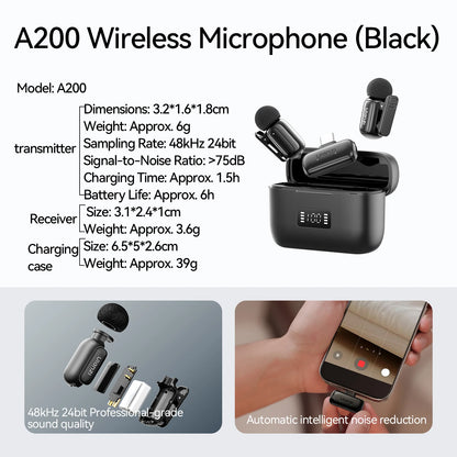 Microfone Lavalier Sem Fio Ulanzi J12 - Captura de Áudio Profissional para Smartphone