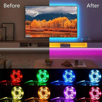Fita de LED RGB Tuya WIFI - Iluminação Flexível para Ambientes