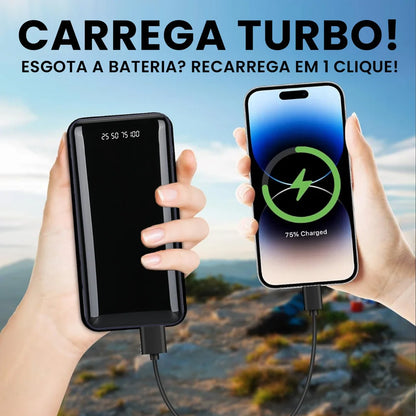 Power Bank 20000mAh: Carregador Portátil Rápido com Design Estético Favo de Mel