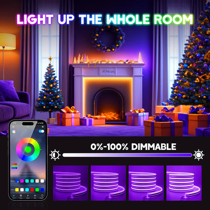 Fita de LED Neon RGB WiFi Bluetooth - 5m, 10m, 20m e 30m