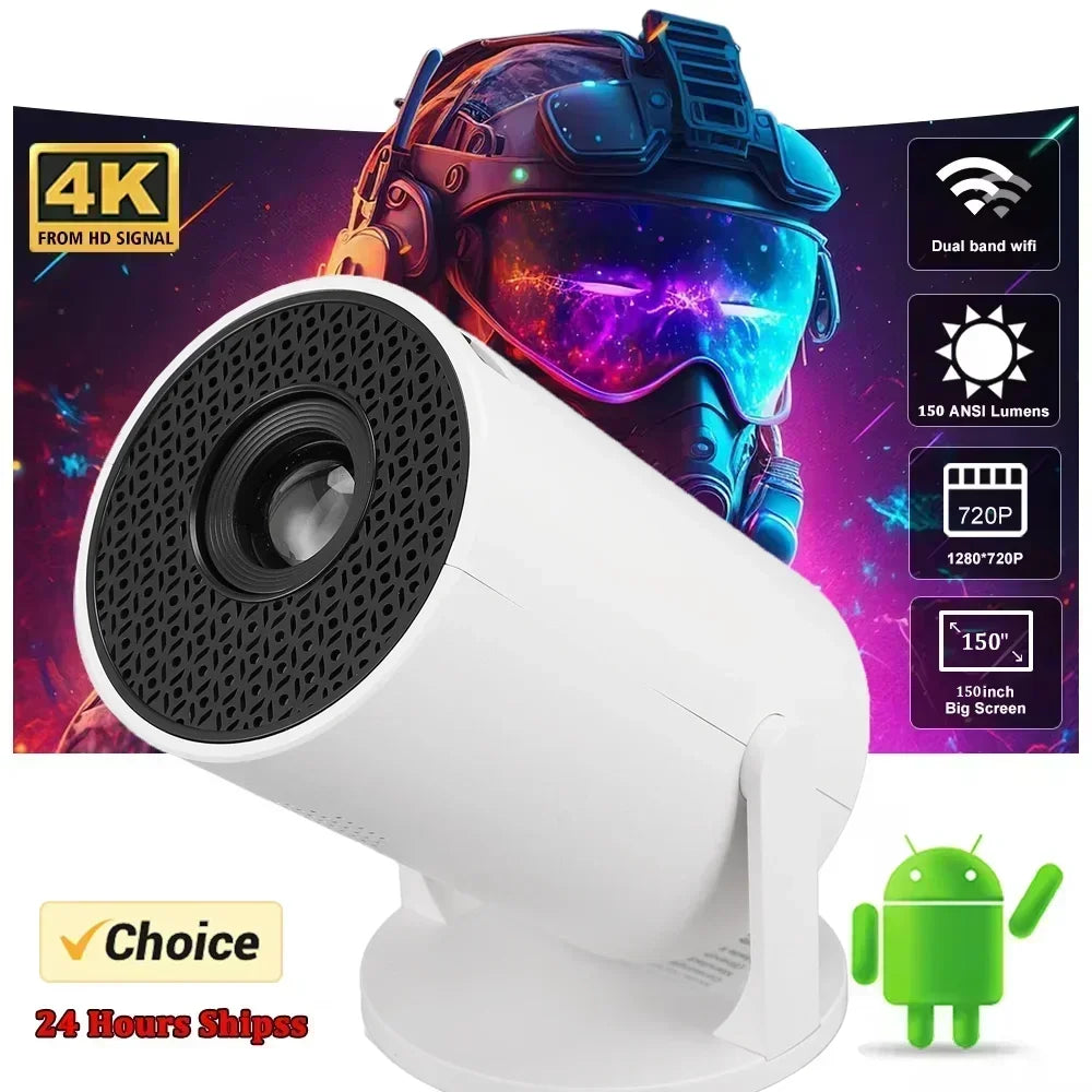 Projetor Portátil 4K Ultra HD 2025 HY300 - Android 11 e Bluetooth 5.4