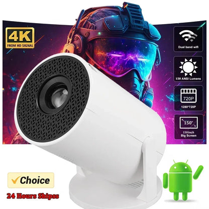 Projetor Portátil 4K Ultra HD 2025 HY300 - Android 11 e Bluetooth 5.4
